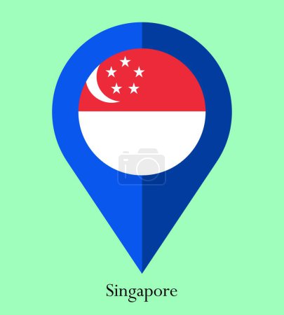 Foto de Bandera de Singapur, Bandera de Singapur, Bandera nacional de Singapur. mapa pin bandera de Singapur. - Imagen libre de derechos