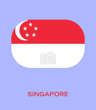 Foto de Bandera de Singapur, Bandera de Singapur, Bandera nacional de Singapur. button style Bandera de Singapur. - Imagen libre de derechos