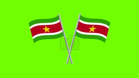 Photo for Flag Of Suriname, Suriname flag, National flag of Suriname. crossed table flag of Suriname. - Royalty Free Image