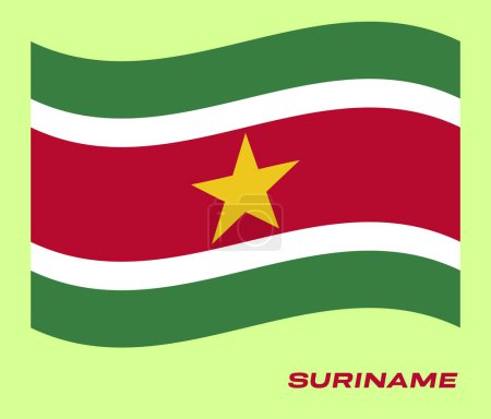 Photo for Flag Of Suriname, Suriname flag, National flag of Suriname. wavy flag of Suriname. - Royalty Free Image