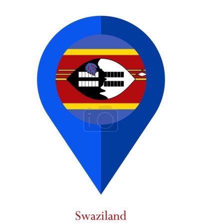 Flag Of Swaziland, Swaziland flag, National flag of Swaziland. map pin flag of Swaziland.