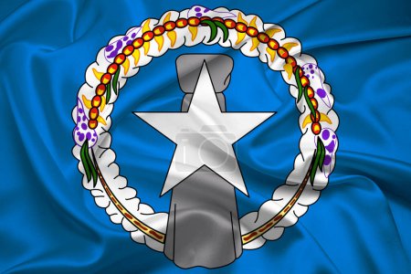 Foto de Bandera de Northern Mariana Islands, Bandera de Northern Mariana Islands, Bandera nacional de Northern Mariana Islands. bandera de tela de Islas Marianas del Norte. - Imagen libre de derechos