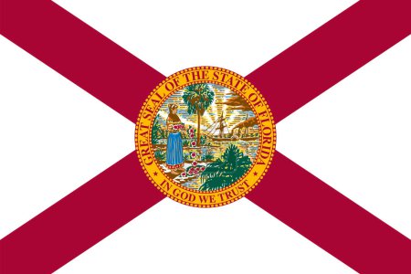 Téléchargez les photos : Drapeau de Floride, Floride Drapeau, États-Unis d'Amérique Florida Flag Illustration, États-Unis, - en image libre de droit