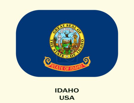 Téléchargez les photos : Drapeau de l'Idaho, Idaho Drapeau, État des États-Unis Idaho Illustration du drapeau, États-Unis, drapeau de style bouton de l'Idaho. - en image libre de droit