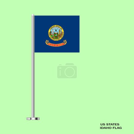 Téléchargez les photos : Drapeau de l'Idaho, Idaho Drapeau, États-Unis d'Amérique Idaho Illustration du drapeau, États-Unis d'Amérique, drapeau de table de l'Idaho. - en image libre de droit