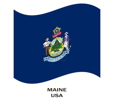 Téléchargez les photos : Drapeau du Maine, Drapeau du Maine, États-Unis d'Amérique Drapeau du Maine Illustration, États-Unis d'Amérique, Drapeau de table du Drapeau du Maine, Drapeau du Maine, États-Unis d'Amérique Drapeau du Maine Illustration, États-Unis d'Amérique, Drapeau ondulé du Maine. - en image libre de droit