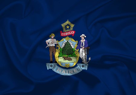 Téléchargez les photos : Drapeau du Maine, Drapeau du Maine, États-Unis d'Amérique Drapeau du Maine Illustration, États-Unis d'Amérique, Tableau drapeau du Maine, Drapeau du Maine, États-Unis d'Amérique Drapeau du Maine Illustration, États-Unis d'Amérique, drapeau en tissu du Maine. - en image libre de droit