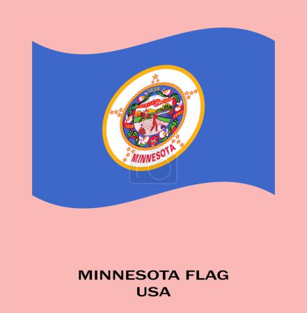 Téléchargez les photos : Drapeau du Minnesota, Minnesota Drapeau, États-Unis Minnesota Illustration du drapeau, États-Unis, drapeau ondulé du Minnesota. - en image libre de droit