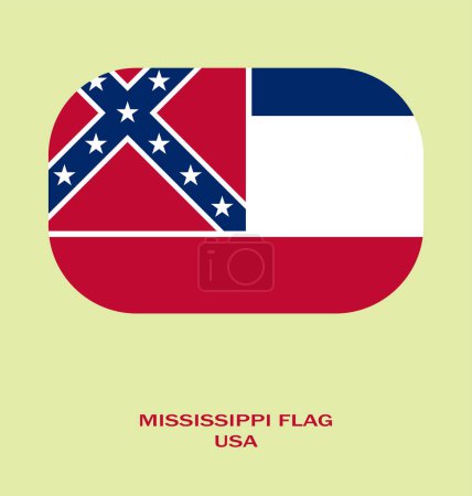 Téléchargez les photos : Drapeau du Mississippi, Mississippi Drapeau, État des États-Unis Mississippi Illustration du drapeau, États-Unis, drapeau de style bouton du Mississippi. - en image libre de droit