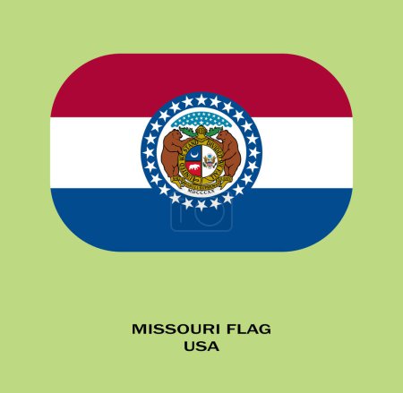 Téléchargez les photos : Drapeau du Missouri, Missouri Drapeau, État des États-Unis Missouri Illustration du drapeau, États-Unis, drapeau de style bouton du Missouri. - en image libre de droit