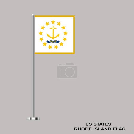 Téléchargez les photos : Drapeau de Rhode Island, Rhode Island Drapeau, États-Unis d'Amérique Rhode Island Illustration du drapeau, États-Unis d'Amérique, drapeau de table de Rhode Island. - en image libre de droit