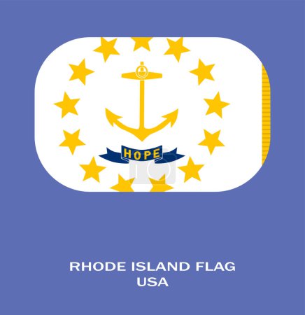 Téléchargez les photos : Drapeau de Rhode Island, Rhode Island Drapeau, États-Unis d'Amérique Rhode Island Illustration du drapeau, États-Unis d'Amérique, drapeau d'angle arrondi de Rhode Island. - en image libre de droit