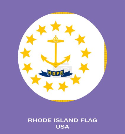 Téléchargez les photos : Drapeau de Rhode Island, Rhode Island Drapeau, États-Unis État Rhode Island Illustration du drapeau, États-Unis, drapeau circulaire de Rhode Island. - en image libre de droit