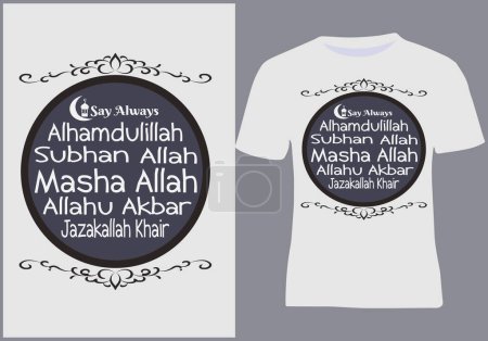 Téléchargez les illustrations : T-shirt arabique islamique conception de vêtements - en licence libre de droit