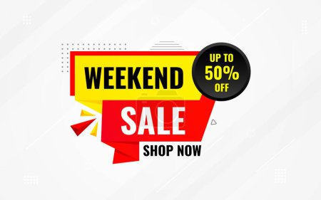 Illustration for Weekend sale special offer sale banner template. discount offer background. weekly sale banner template design for web or social media, Sale special offer. abstract vector design. - Royalty Free Image