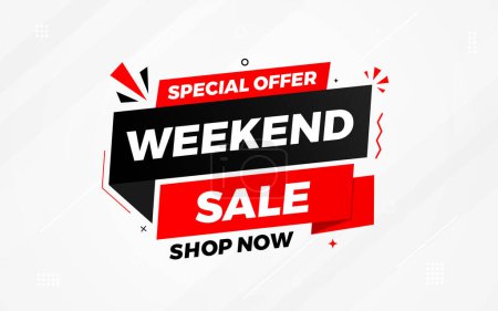 Illustration for Weekend sale special offer sale banner template. discount offer background. weekly sale banner template design for web or social media, Sale special offer. abstract vector design. - Royalty Free Image