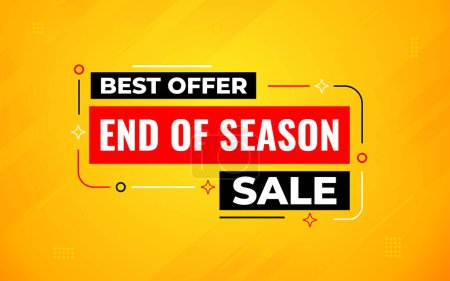 End Of Season Sale banner. Season offer price label design. Product discount festival tag design. Season Super Sale banner template. Flat sale Vector Illustration.