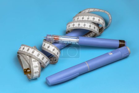 Photo for Ozempic Insulin injection pen or insulin cartridge pen for diabetics. Medical equipment for diabetes parients. - Royalty Free Image