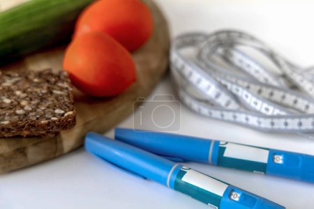 Photo for Ozempic Insulin injection pen or insulin cartridge pen for diabetics. Medical equipment for diabetes parients. - Royalty Free Image