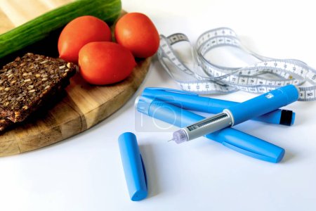Stylo injecteur d'insuline Ozempic ou stylo à cartouche d'insuline pour diabétiques. Matériel médical pour les composants du diabète. Danemark - 10 octobre 2023