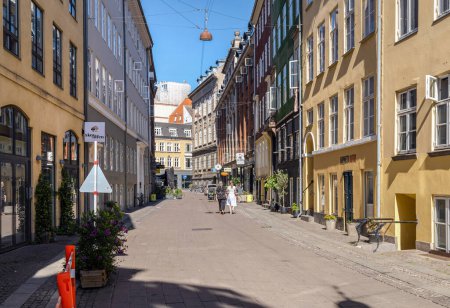 Photo for Traditional multicolored old houses on the street in Copenhagen, Denmark - Royalty Free Image