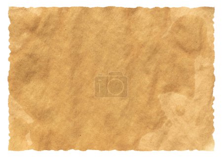 Isolated photo of old blank brown grunge paper banner