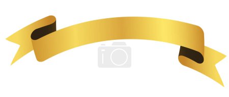 Téléchargez les illustrations : Vector design element - gold colored ribbon banner label - en licence libre de droit