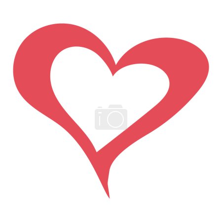 Téléchargez les illustrations : Illustration vectorielle de l'icône coeur rouge - en licence libre de droit