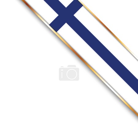 banner with flag of Finland, corner banner with gold frame