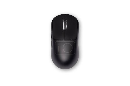 Black PC scroll wheel mouse on white background.