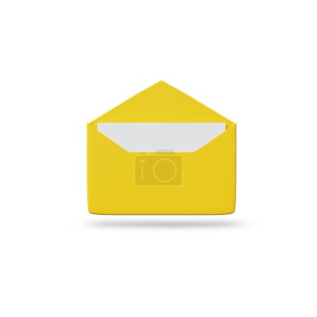 Foto de Carta de correo electrónico mínima con el icono de lectura de papel carta. concepto de mensaje 3d vector renderizado aislado - Imagen libre de derechos