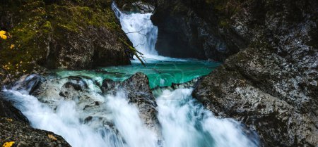 Photo for Gorges and waterfalls of Sunikov vodni gaj - Lepena, Trenta Valley, Slovenia - Royalty Free Image