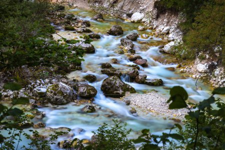 Photo for Sunik Water Grove - Beautiful Green Water Pools, Gorges and Waterfalls on River Lepenca, Lepena Valley, Bovec, Slovenia - Royalty Free Image