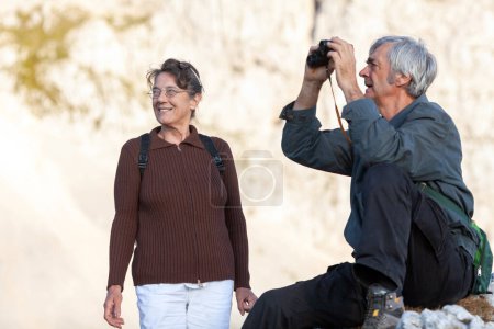 Photo for Retirement Plan - Visiting all Travel Destinations and All Mountains Around - Senior Couple Journey in High Mountains - Royalty Free Image