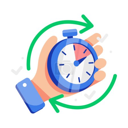 Featuring a stopwatch in hand, encapsulating concepts of time management, deadlines, and efficiency in task completion.