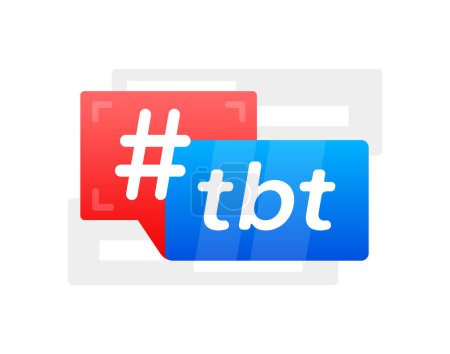 Ilustración de TBT Hashtag Speech Bubble Vector Illustration - Un diseño moderno y limpio de una burbuja de voz con el popular hashtag Throwback Thursday para publicaciones de nostalgia en redes sociales. - Imagen libre de derechos