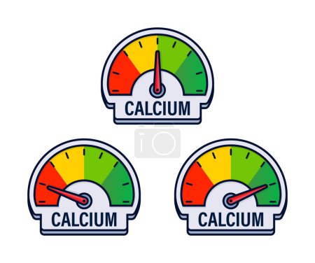 Illustration for Dietary Calcium Intake Monitors Vector Illustration with Optimal Nutrient Level Indicators. - Royalty Free Image