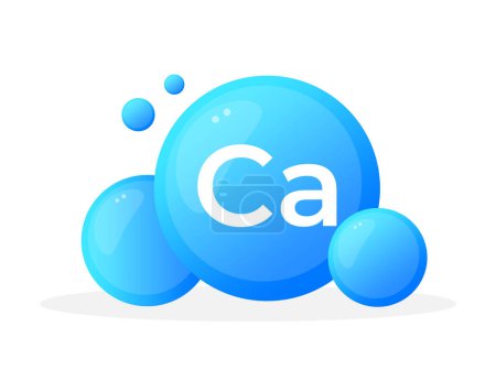 Mineralstoffe Calcium Ca und Vitamin für die Gesundheit. Chemische Elemente des Periodensystems.