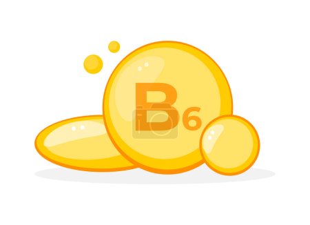 Illustration for Bright vitamin B6 molecules illustration, highlighting nutritional science and health. - Royalty Free Image