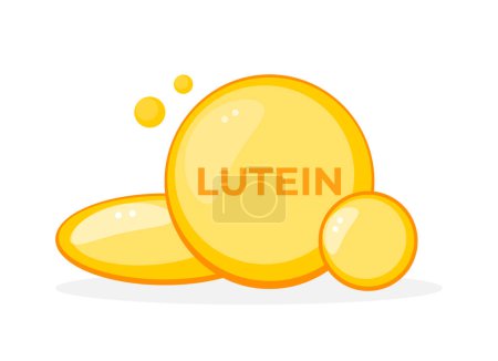 Illustration for Lutein. Vitamin complex. Food for good vision. Vector illustration - Royalty Free Image