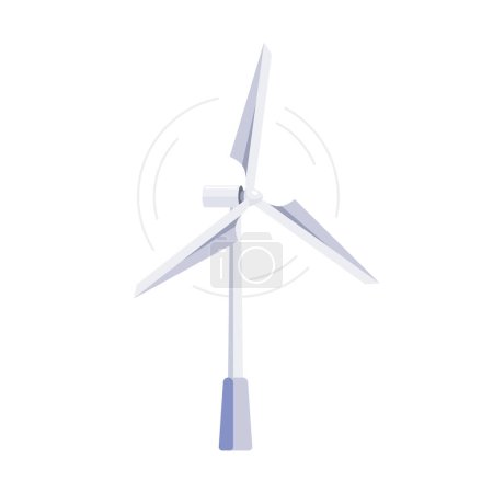 Ilustración de Turbina eólica, molino eólico, potencia. Energía verde. Energía limpia Save planet - Imagen libre de derechos