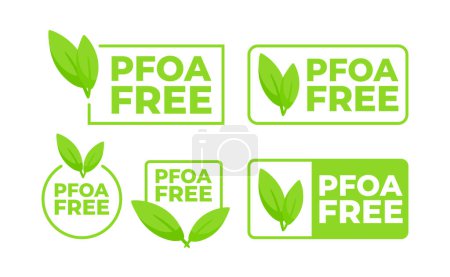 PFOA Free green sign. Perfluorooctanoic acid. Vector stock illustration