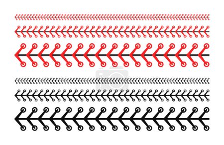 Illustration for Red and black stitch or stitching of the baseball Isolated on white background. Vector illustration. - Royalty Free Image