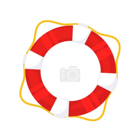 Bouée de sauvetage rouge. Sécurité nautique. Sauveteur sauveteur. maître nageur. Illustration vectorielle.