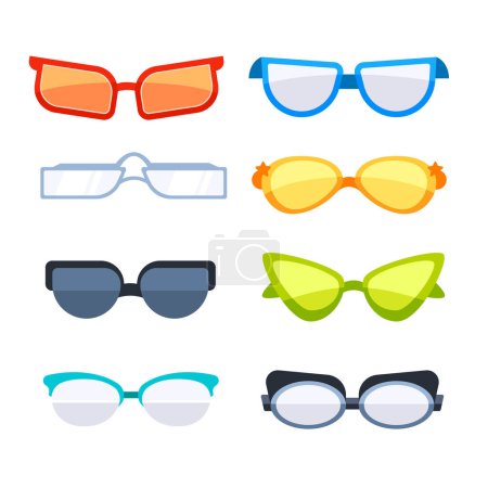 Mode Sonnenbrille Accessoire. Trendige Kunststoffrahmen-Farbtöne. Modebrille.