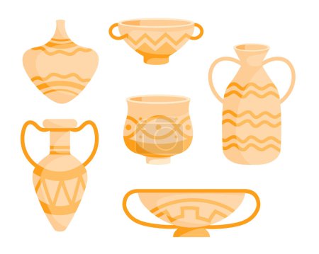 Ancient pottery ceramic vases. Greek vases. Ceramic antique amphoras