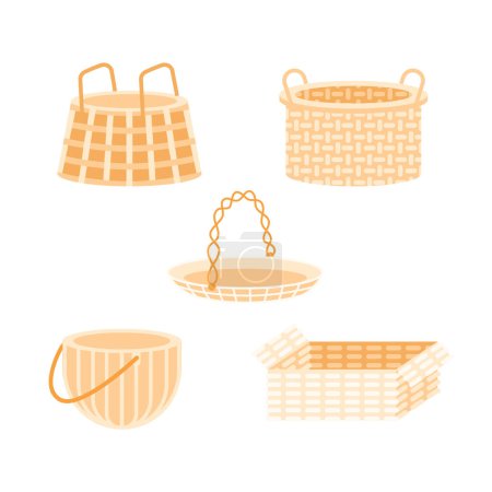 Basket set. Wicker rattan picnic basket. Handmade hampers and boxes