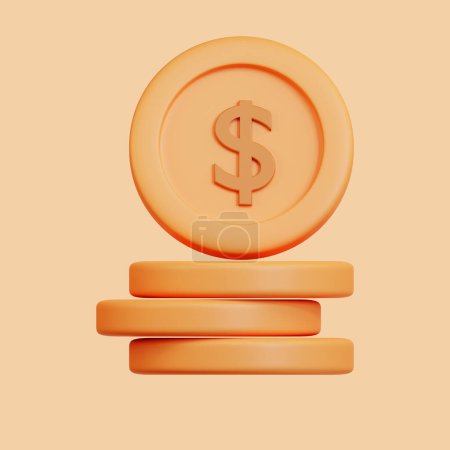 Foto de Icono de signo de dólar. monedas de dinero - Imagen libre de derechos