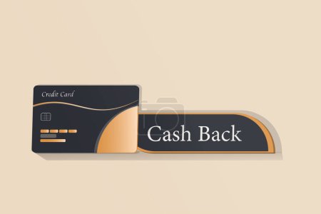Illustration for Executive credit card with cashback promo concept - Royalty Free Image