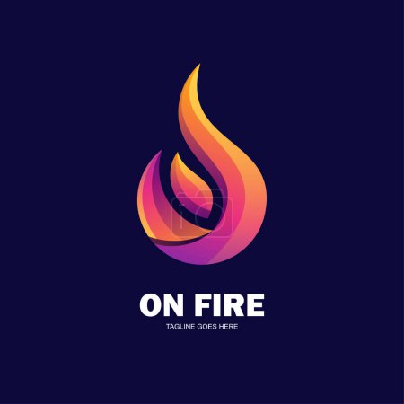 Ilustración de Diseño colorido del gradiente del negocio del logotipo del fuego - Imagen libre de derechos